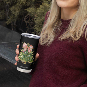 Coquette Bow Christmas Tumbler Cup Cute Teacher Xmas Tree Pink TS10 Print Your Wear