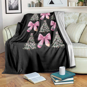 Coquette Bow Christmas Throw Blanket Girly Xmas Tree Teacher Pencil Bow TS10 Print Your Wear