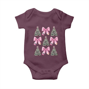 Coquette Bow Christmas Baby Onesie Girly Xmas Tree Teacher Pencil Bow TS10 Maroon Print Your Wear