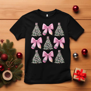 Coquette Bow Christmas T Shirt Girly Xmas Tree Teacher Pencil Bow TS10 Black Print Your Wear