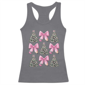 Coquette Bow Christmas Racerback Tank Top Girly Xmas Tree Teacher Pencil Bow TS10 Charcoal Print Your Wear