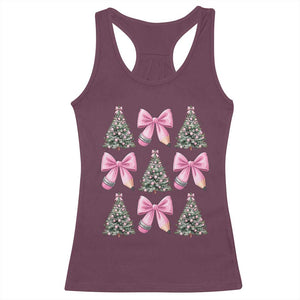 Coquette Bow Christmas Racerback Tank Top Girly Xmas Tree Teacher Pencil Bow TS10 Maroon Print Your Wear
