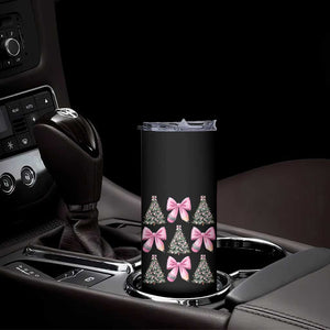Coquette Bow Christmas Skinny Tumbler Girly Xmas Tree Teacher Pencil Bow TS10 Print Your Wear