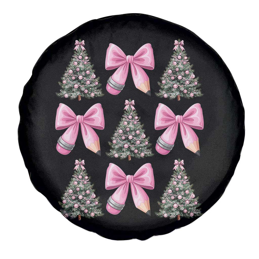 Coquette Bow Christmas Spare Tire Cover Girly Xmas Tree Teacher Pencil Bow TS10 Print Your Wear