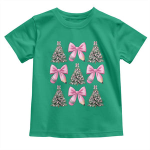 Coquette Bow Christmas Toddler T Shirt Girly Xmas Tree Teacher Pencil Bow TS10 Irish Green Print Your Wear