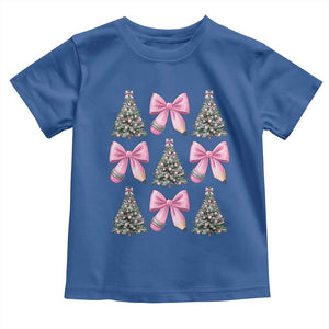 Coquette Bow Christmas Toddler T Shirt Girly Xmas Tree Teacher Pencil Bow TS10 Royal Blue Print Your Wear