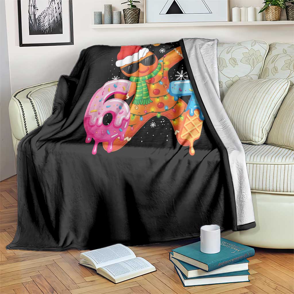 Funny 67 Meme Gingerbread Christmas Throw Blanket Six Seven Ice Cream Drip Boys TS10 Print Your Wear