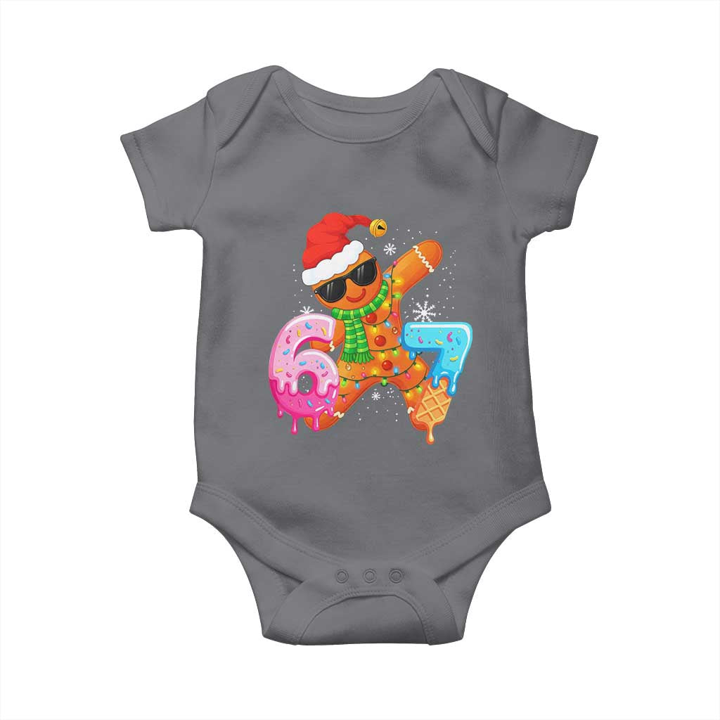 Funny 67 Meme Gingerbread Christmas Baby Onesie Six Seven Ice Cream Drip Boys TS10 Charcoal Print Your Wear