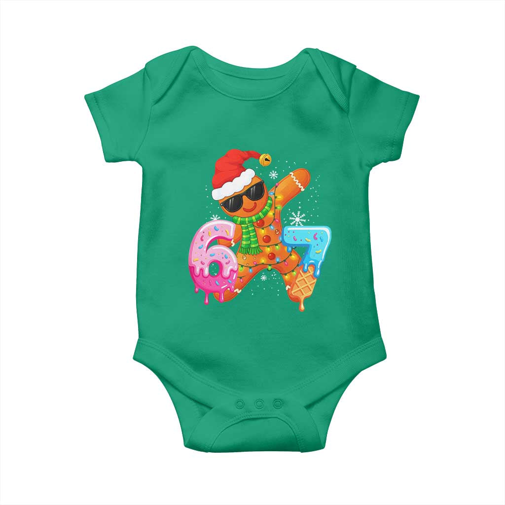 Funny 67 Meme Gingerbread Christmas Baby Onesie Six Seven Ice Cream Drip Boys TS10 Irish Green Print Your Wear