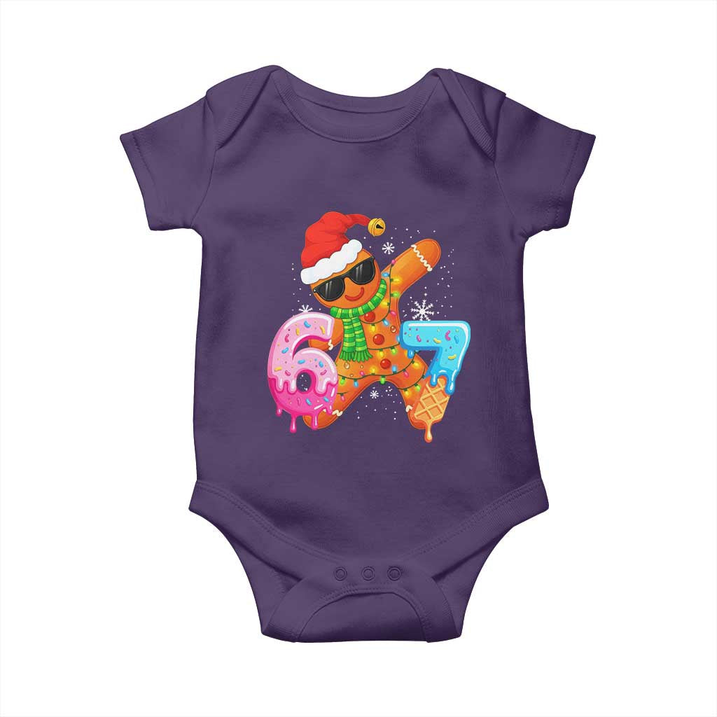 Funny 67 Meme Gingerbread Christmas Baby Onesie Six Seven Ice Cream Drip Boys TS10 Purple Print Your Wear