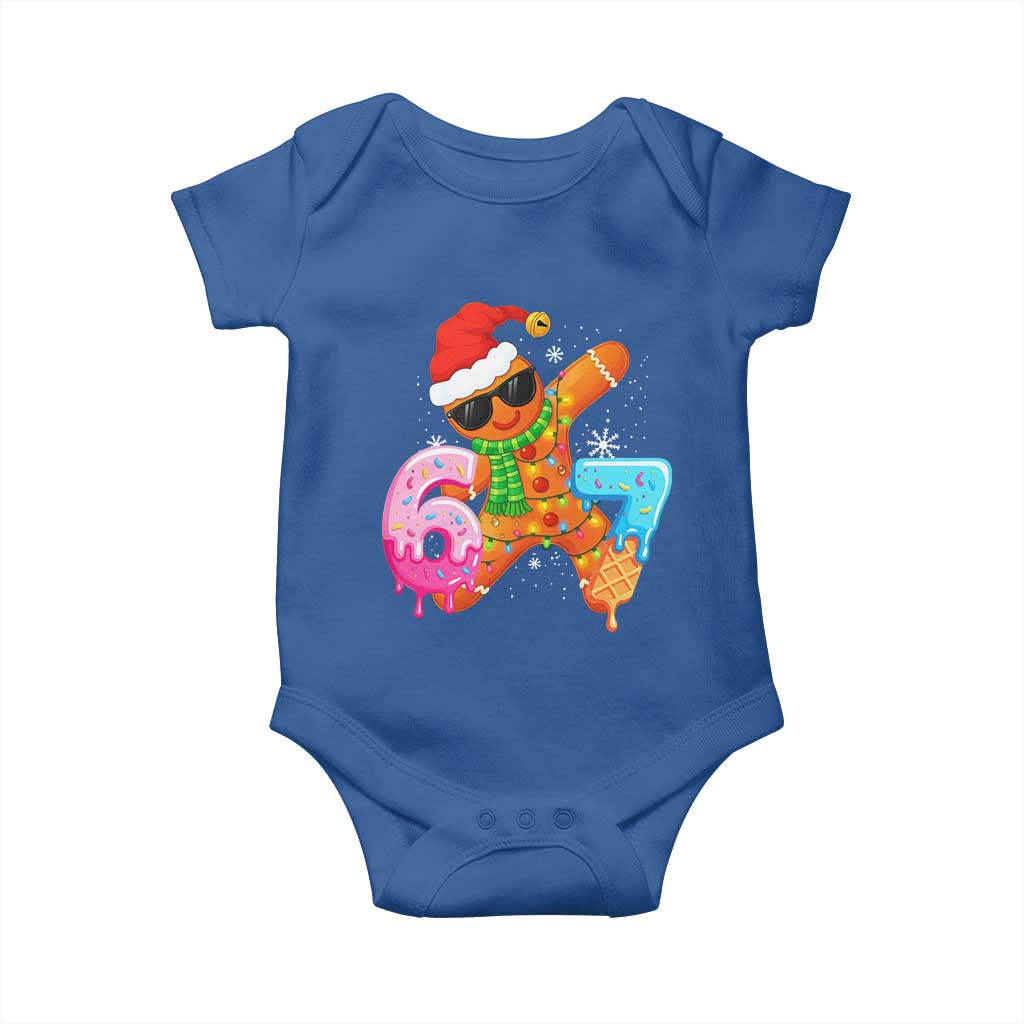 Funny 67 Meme Gingerbread Christmas Baby Onesie Six Seven Ice Cream Drip Boys TS10 Royal Blue Print Your Wear