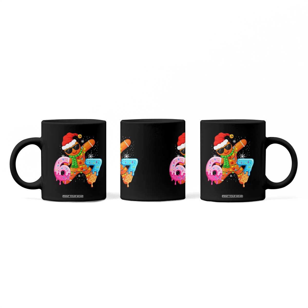 Funny 67 Meme Gingerbread Christmas Coffee Mug Six Seven Ice Cream Drip Boys TS10 Print Your Wear