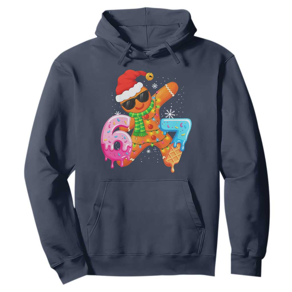 Funny 67 Meme Gingerbread Christmas Hoodie Six Seven Ice Cream Drip Boys TS10 Navy Print Your Wear