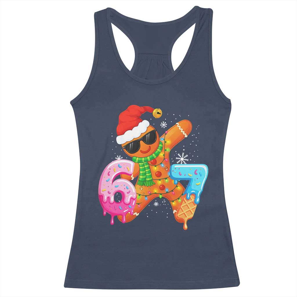 Funny 67 Meme Gingerbread Christmas Racerback Tank Top Six Seven Ice Cream Drip Boys TS10 Navy Print Your Wear