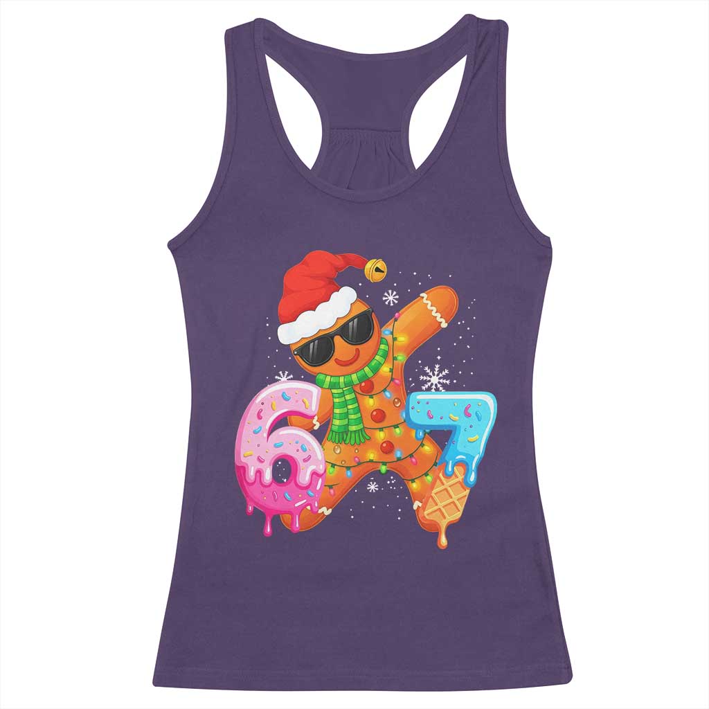 Funny 67 Meme Gingerbread Christmas Racerback Tank Top Six Seven Ice Cream Drip Boys TS10 Purple Print Your Wear
