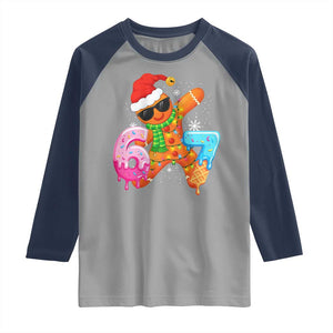 Funny 67 Meme Gingerbread Christmas Raglan Shirt Six Seven Ice Cream Drip Boys TS10 Sport Gray Navy Print Your Wear