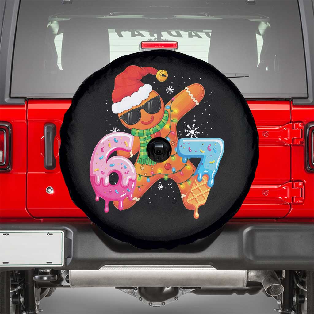 Funny 67 Meme Gingerbread Christmas Spare Tire Cover Six Seven Ice Cream Drip Boys TS10 Black Print Your Wear