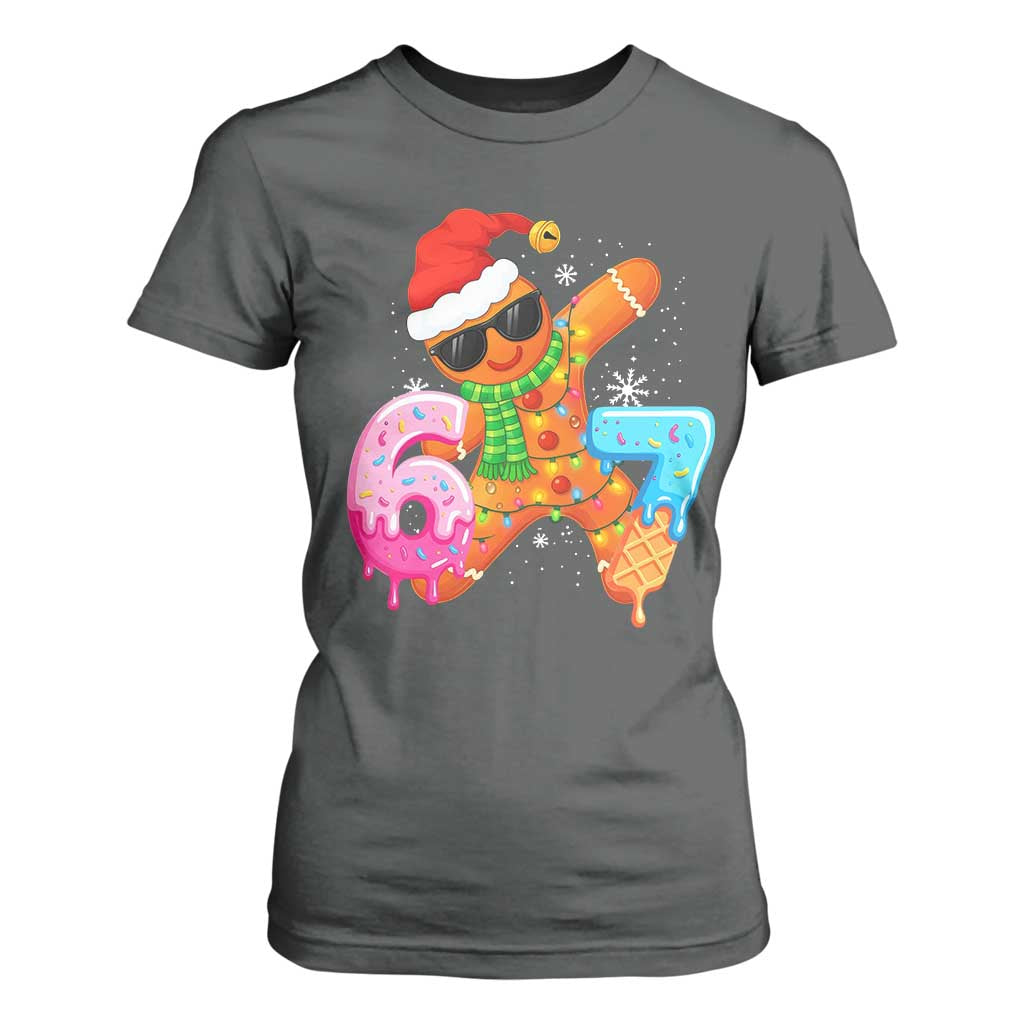 Funny 67 Meme Gingerbread Christmas T Shirt For Women Six Seven Ice Cream Drip Boys TS10 Dark Heather Print Your Wear