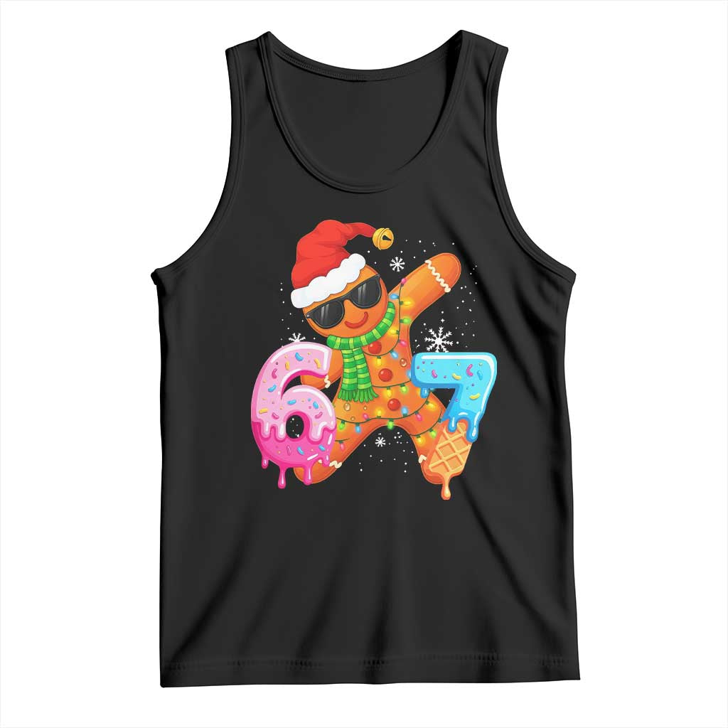 Funny 67 Meme Gingerbread Christmas Tank Top Six Seven Ice Cream Drip Boys TS10 Black Print Your Wear