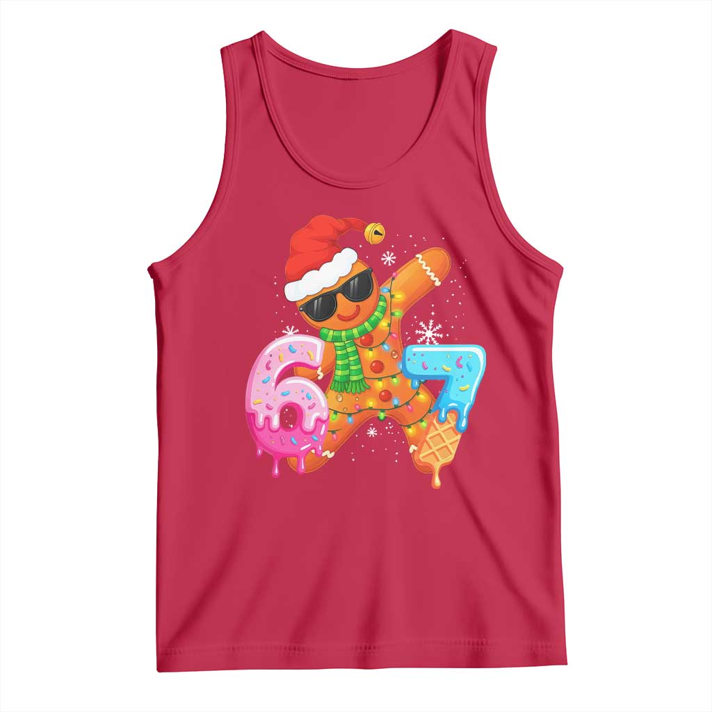 Funny 67 Meme Gingerbread Christmas Tank Top Six Seven Ice Cream Drip Boys TS10 Red Print Your Wear