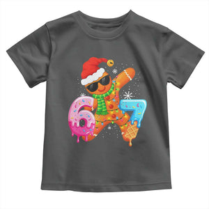 Funny 67 Meme Gingerbread Christmas Toddler T Shirt Six Seven Ice Cream Drip Boys TS10 Dark Heather Print Your Wear