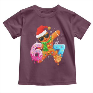 Funny 67 Meme Gingerbread Christmas Toddler T Shirt Six Seven Ice Cream Drip Boys TS10 Maroon Print Your Wear