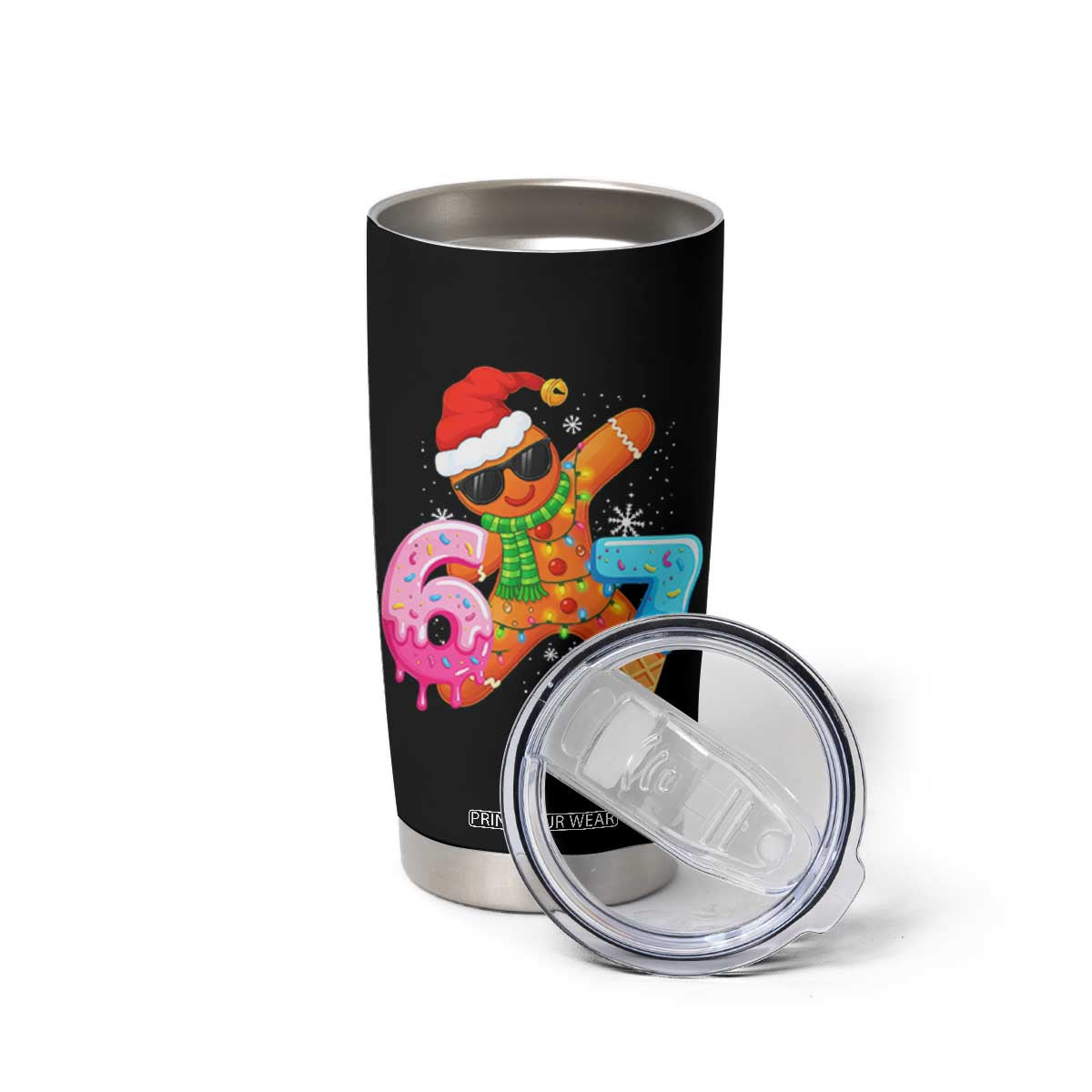 Funny 67 Meme Gingerbread Christmas Tumbler Cup Six Seven Ice Cream Drip Boys TS10 Print Your Wear