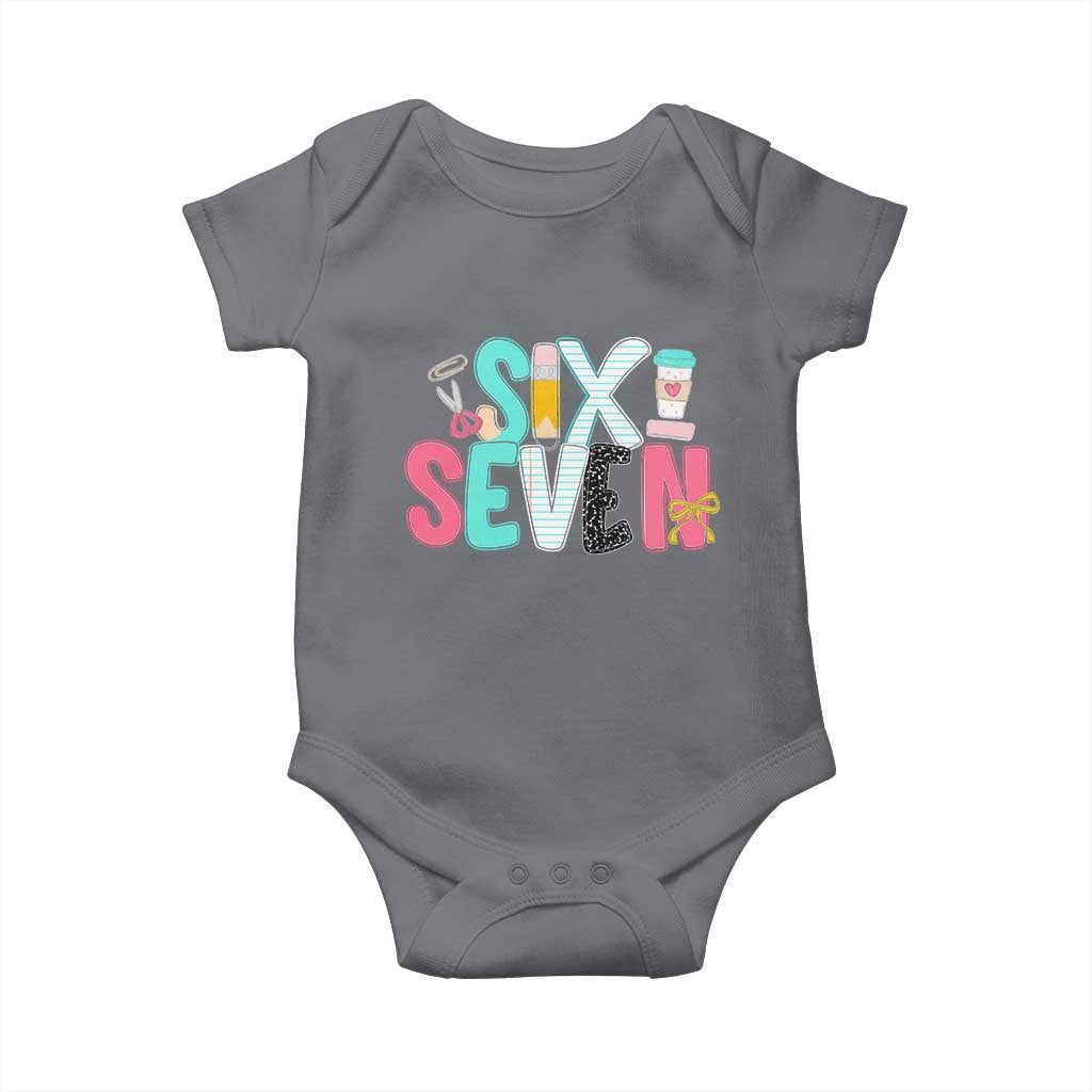 Funny Teacher Six Seven Baby Onesie 6 7 Meme TS10 Charcoal Print Your Wear