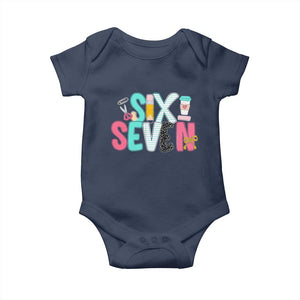 Funny Teacher Six Seven Baby Onesie 6 7 Meme TS10 Navy Print Your Wear