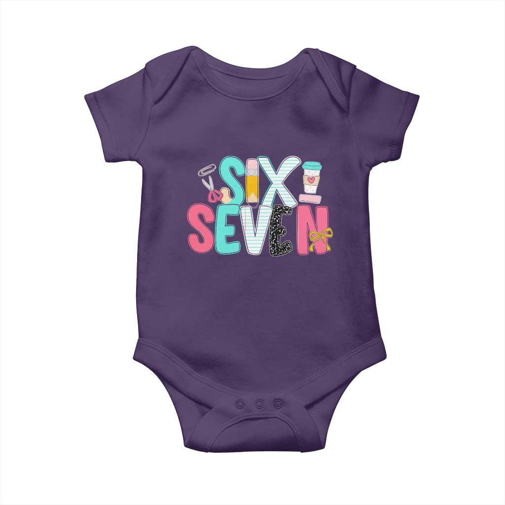 Funny Teacher Six Seven Baby Onesie 6 7 Meme TS10 Purple Print Your Wear