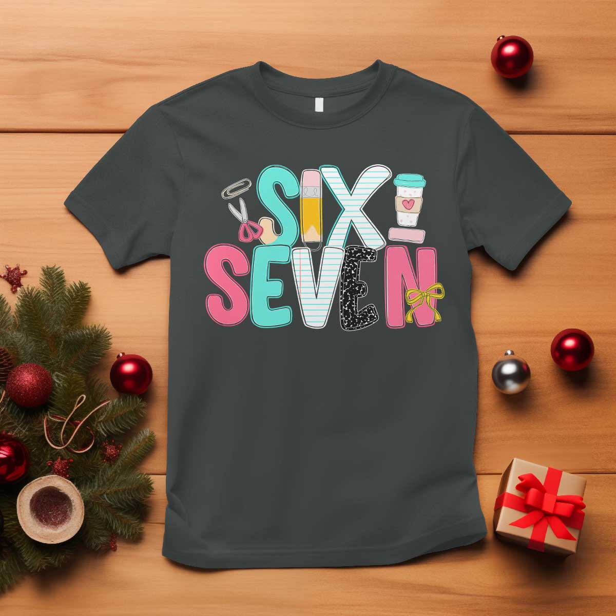 Funny Teacher Six Seven T Shirt 6 7 Meme TS10 Dark Heather Print Your Wear