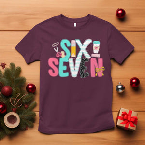 Funny Teacher Six Seven T Shirt 6 7 Meme TS10 Maroon Print Your Wear