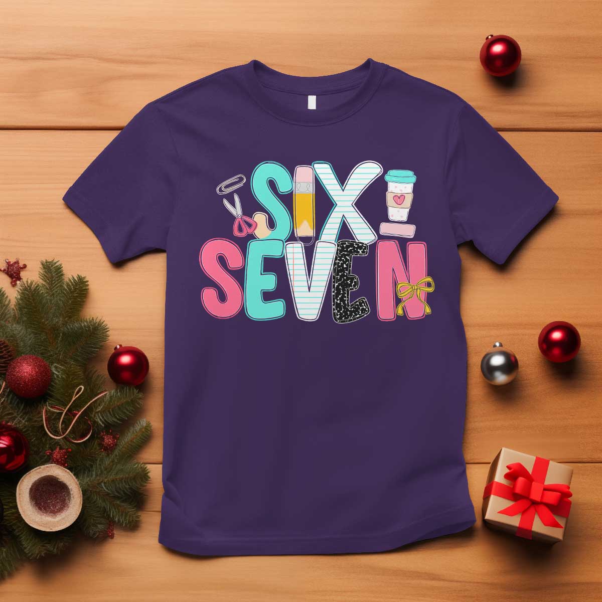 Funny Teacher Six Seven T Shirt 6 7 Meme TS10 Purple Print Your Wear