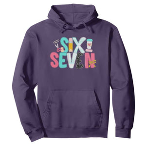 Funny Teacher Six Seven Hoodie 6 7 Meme TS10 Purple Print Your Wear