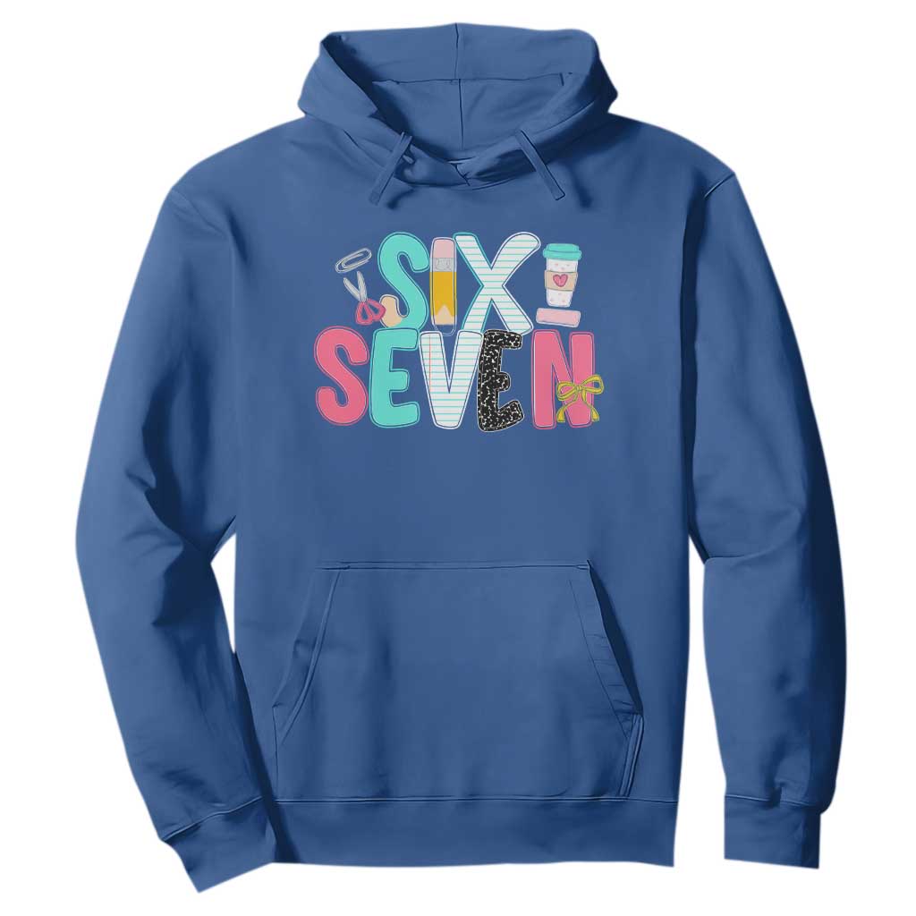 Funny Teacher Six Seven Hoodie 6 7 Meme TS10 Royal Blue Print Your Wear