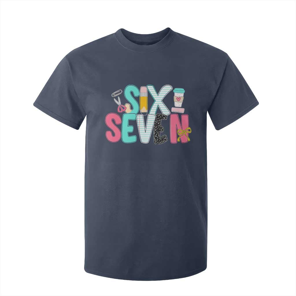 Funny Teacher Six Seven T Shirt For Kid 6 7 Meme TS10 Navy Print Your Wear