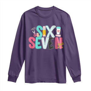 Funny Teacher Six Seven Long Sleeve Shirt 6 7 Meme TS10 Purple Print Your Wear