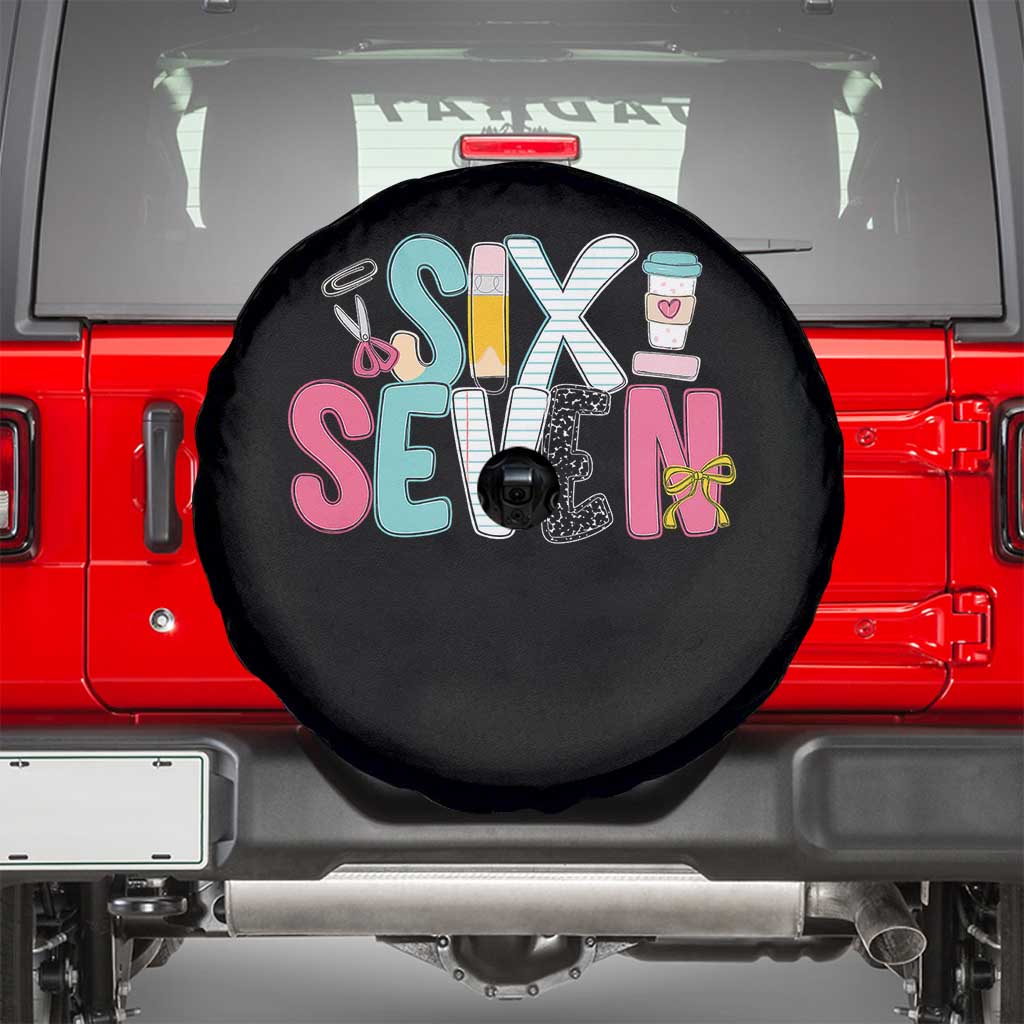 Funny Teacher Six Seven Spare Tire Cover 6 7 Meme TS10 Black Print Your Wear