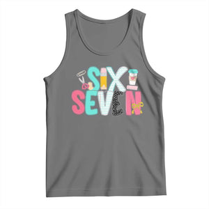 Funny Teacher Six Seven Tank Top 6 7 Meme TS10 Black Heather Print Your Wear
