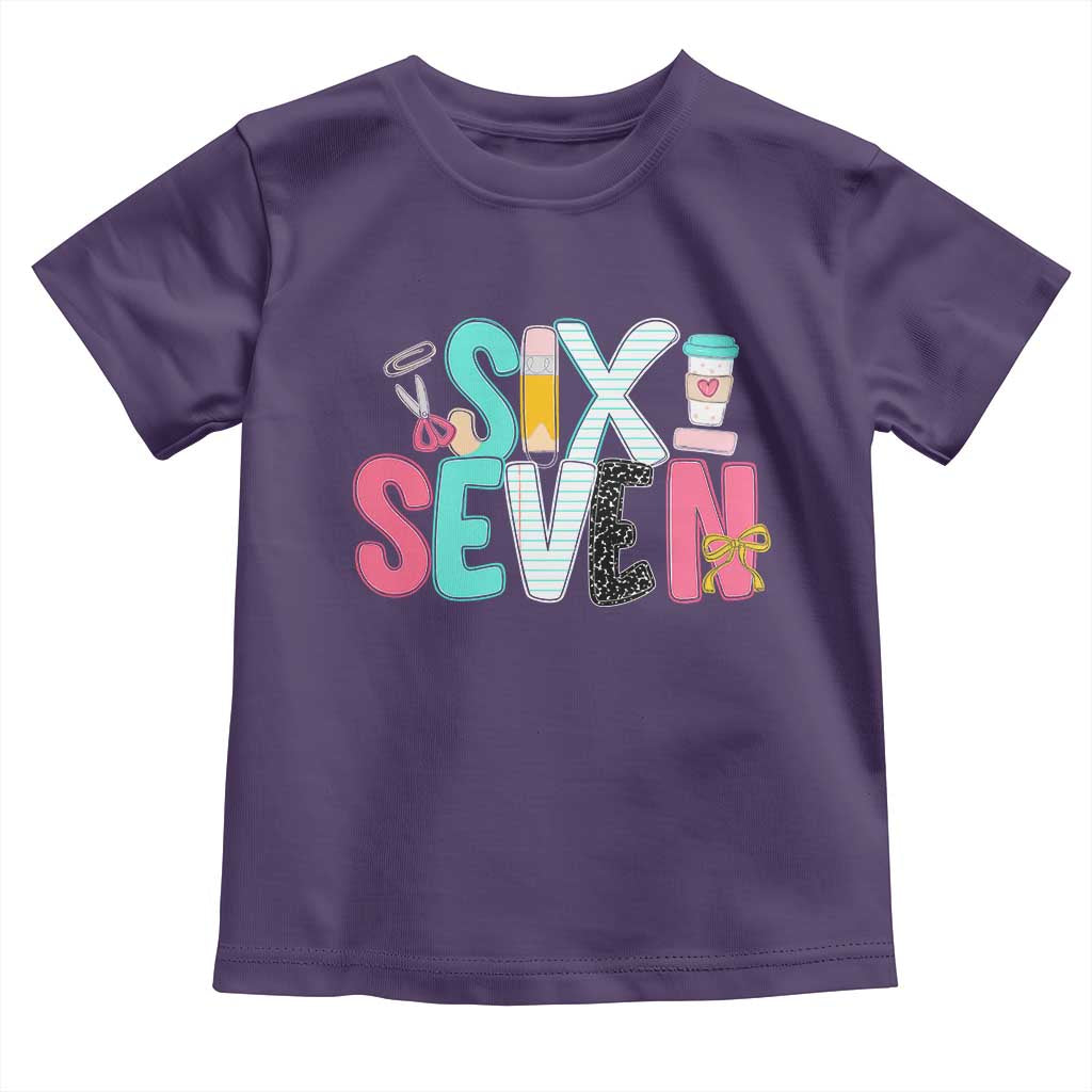 Funny Teacher Six Seven Toddler T Shirt 6 7 Meme TS10 Purple Print Your Wear