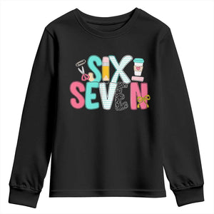 Funny Teacher Six Seven Youth Sweatshirt 6 7 Meme TS10 Black Print Your Wear