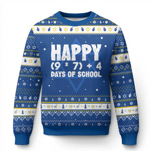 67 Days Of School Hanukkah Ugly Sweater Do The Math 67 Meme Funny Six Seven Teacher TS10 Blue White Print Your Wear