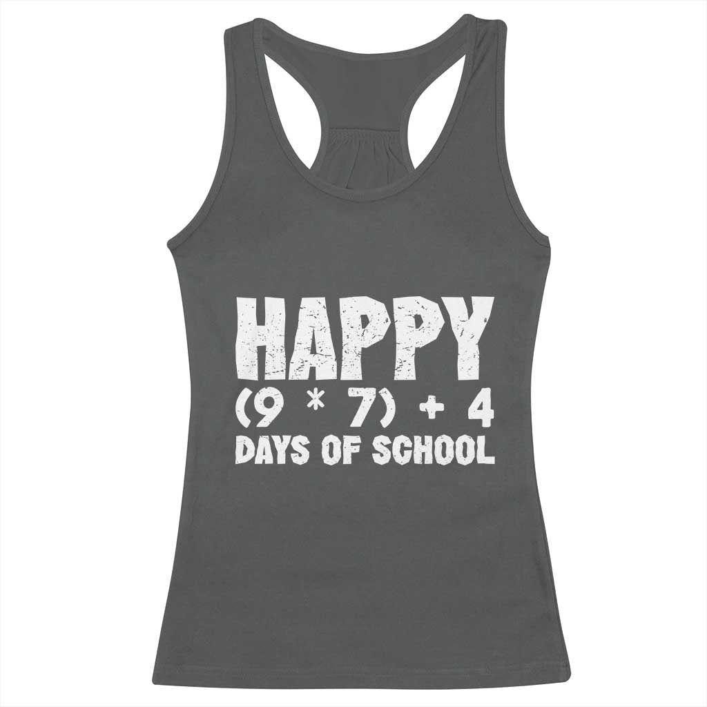 67 Days Of School Racerback Tank Top Do The Math 67 Meme Funny Six Seven Teacher TS10 Dark Heather Print Your Wear