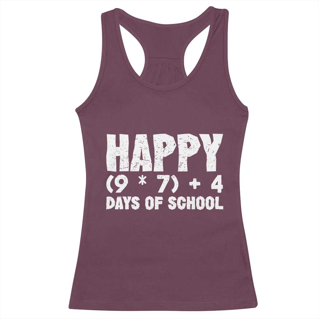 67 Days Of School Racerback Tank Top Do The Math 67 Meme Funny Six Seven Teacher TS10 Maroon Print Your Wear