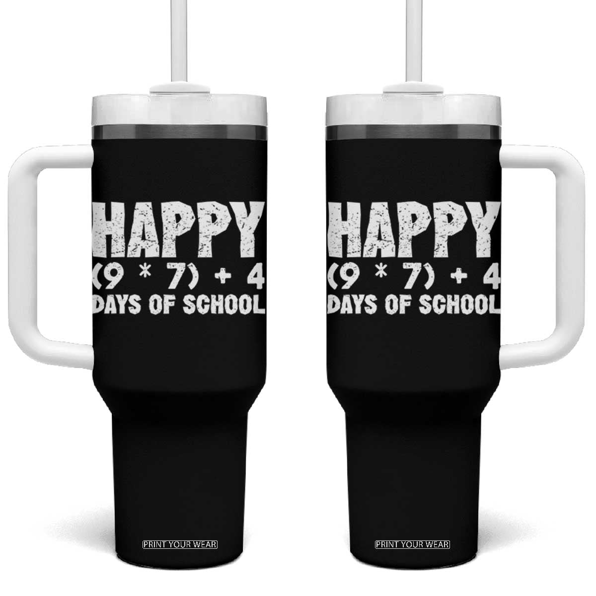 67 Days Of School Tumbler With Handle Do The Math 67 Meme Funny Six Seven Teacher TS10 One Size: 40 oz Black Print Your Wear