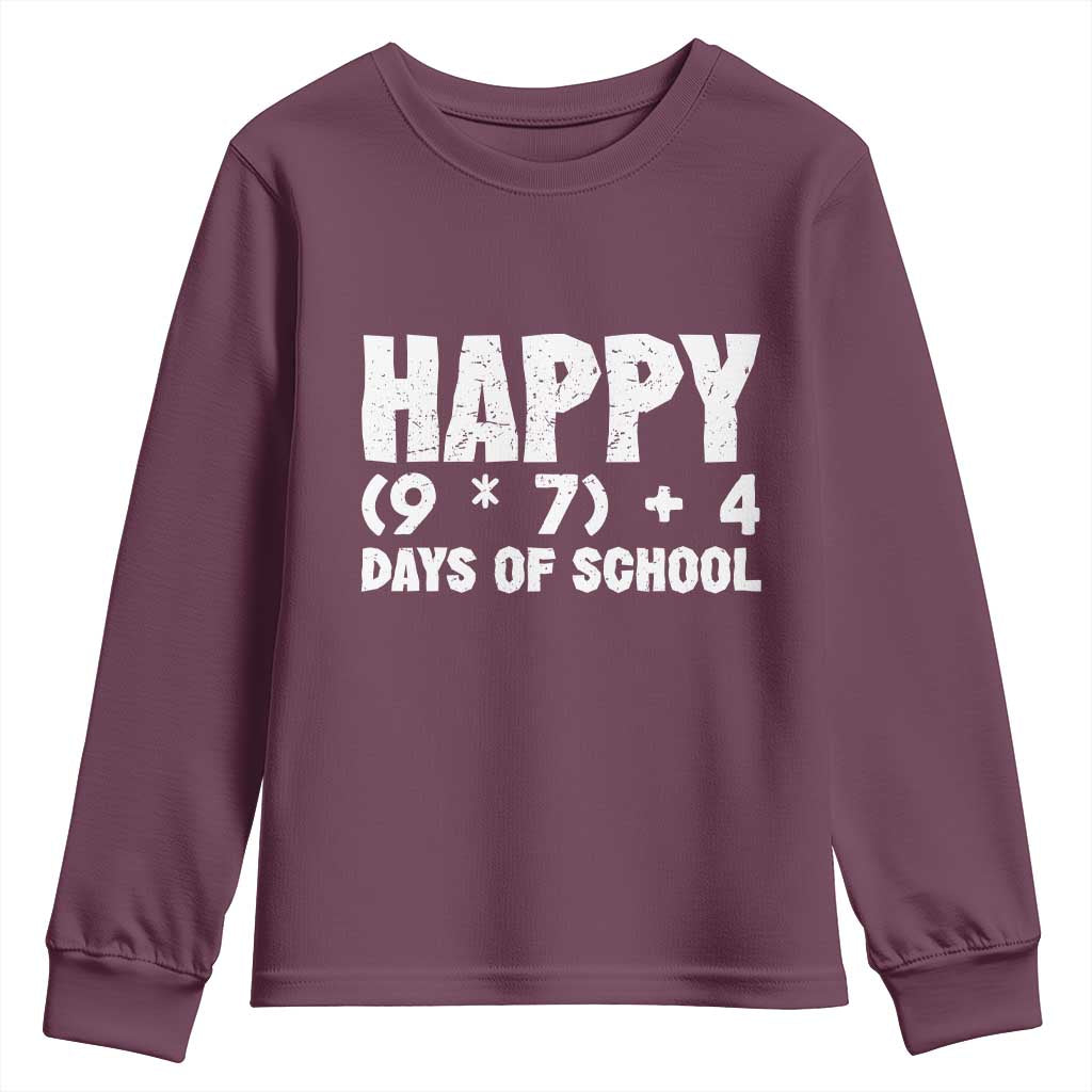 67 Days Of School Youth Sweatshirt Do The Math 67 Meme Funny Six Seven Teacher TS10 Maroon Print Your Wear