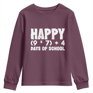 67 Days Of School Youth Sweatshirt Do The Math 67 Meme Funny Six Seven Teacher TS10 Maroon Print Your Wear