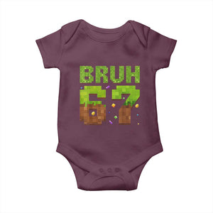 Funny Six Seven Baby Onesie 67 Meme 6 7 Boy Game Pixel Number TS10 Maroon Print Your Wear