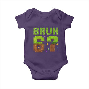 Funny Six Seven Baby Onesie 67 Meme 6 7 Boy Game Pixel Number TS10 Purple Print Your Wear