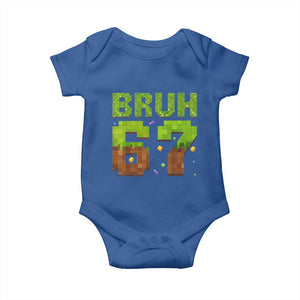 Funny Six Seven Baby Onesie 67 Meme 6 7 Boy Game Pixel Number TS10 Royal Blue Print Your Wear